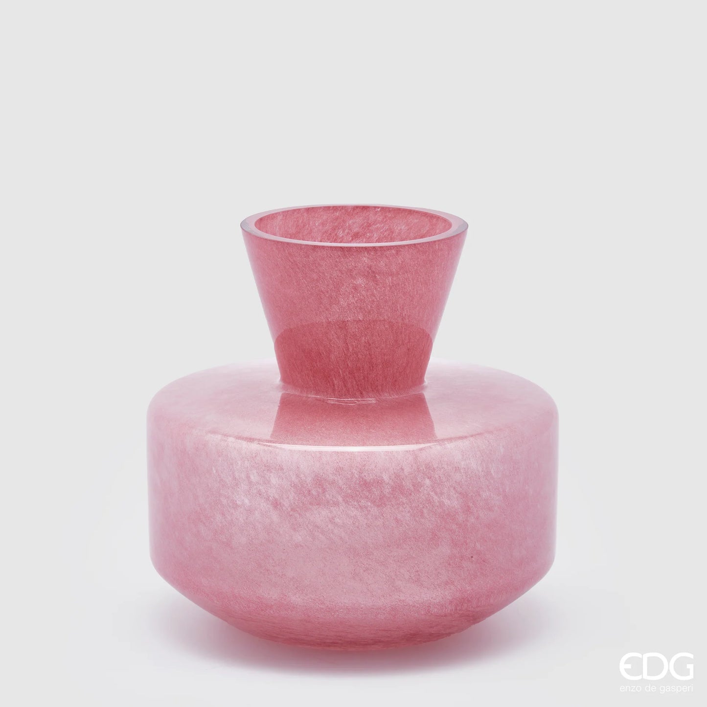 Vaso Rotondo con Collo Rosa Scuro EDG