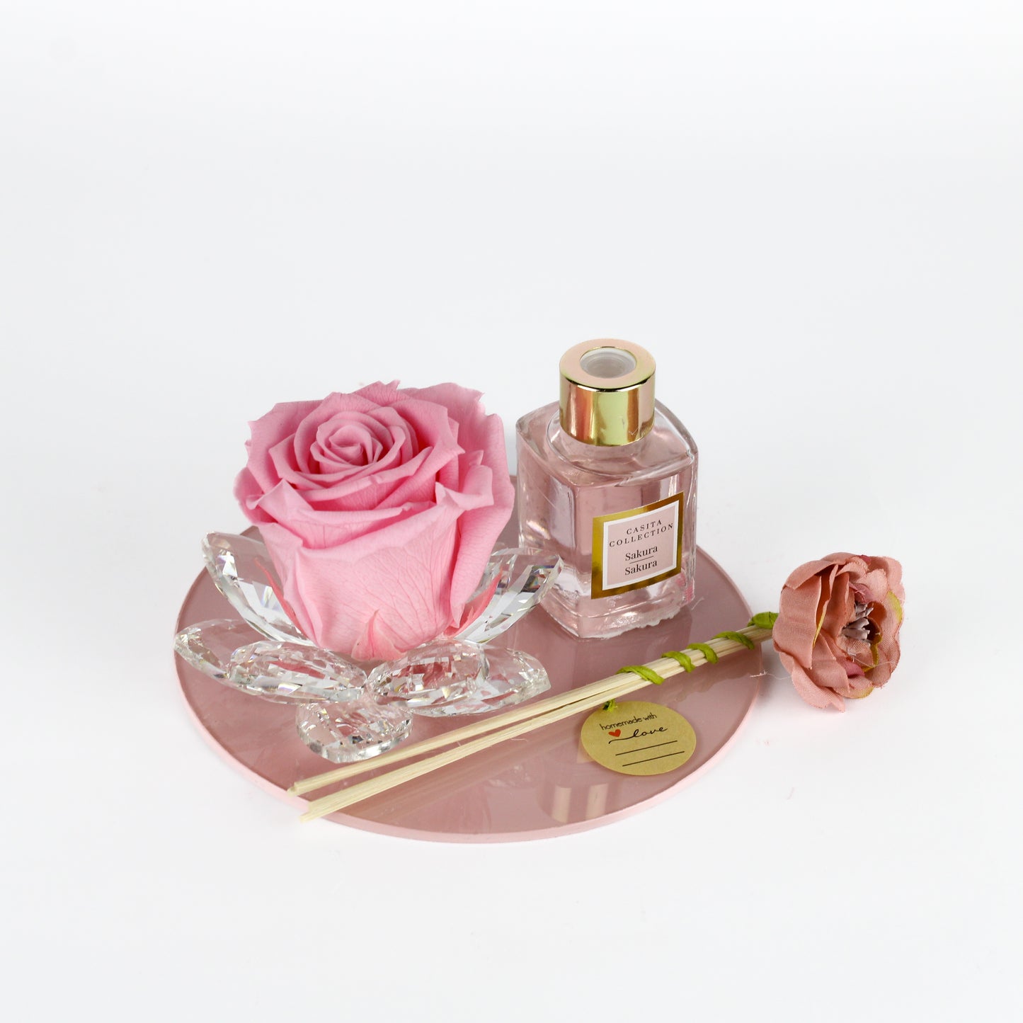 Box Grande Rosa Stabilizzata con Profumatore