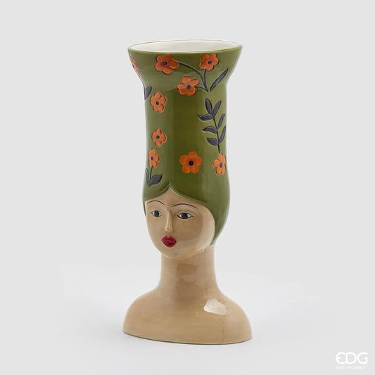 Vaso Busto Donna Verde EDG H42